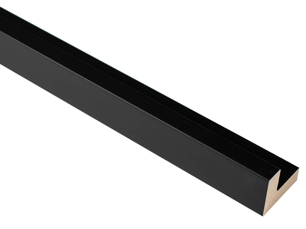 Mono L Matt Black 12mm picture frame moulding