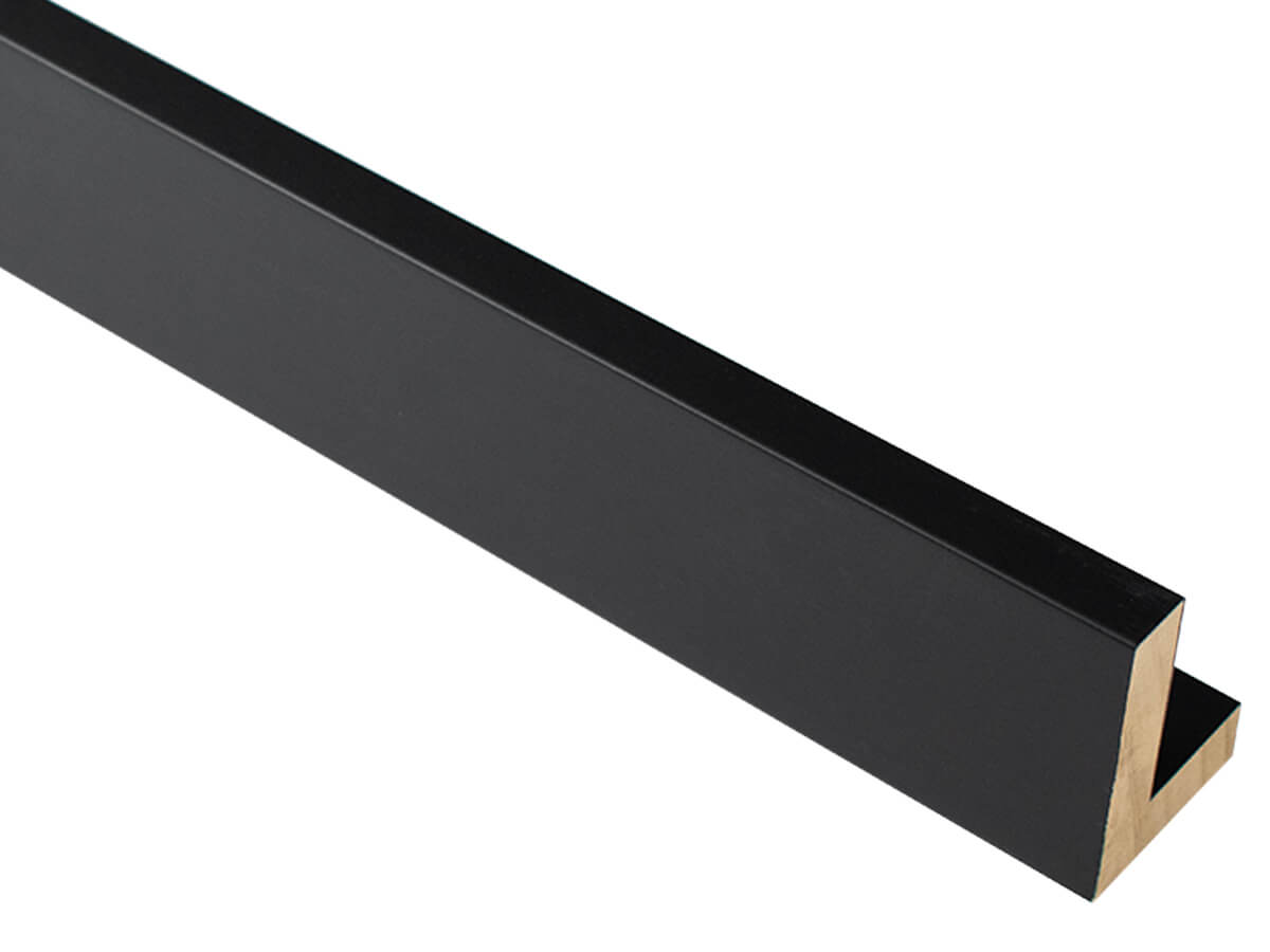 Mono L Matt Black 12mm picture frame moulding