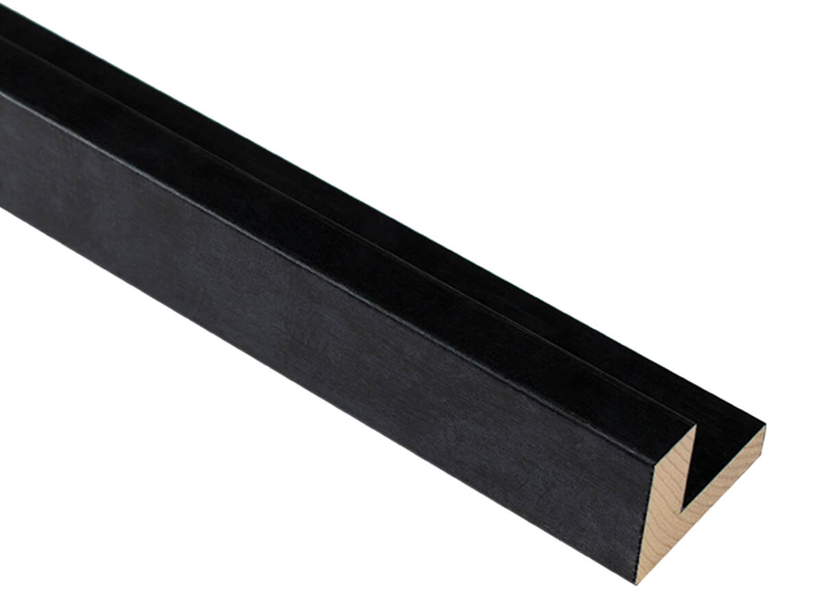 Eltham L Lead Black 16mm picture frame moulding