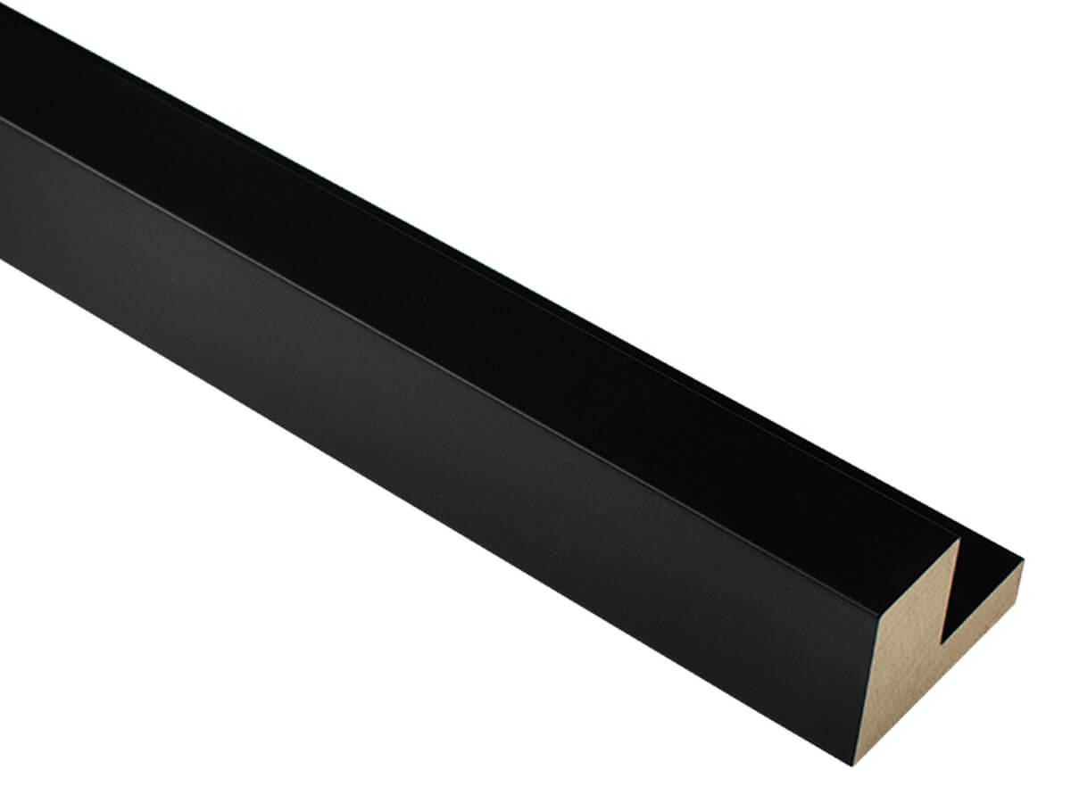 Mono L Matt Black 25mm picture frame moulding