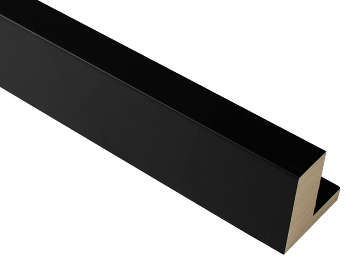 Mono L Matt Black 25mm picture frame moulding