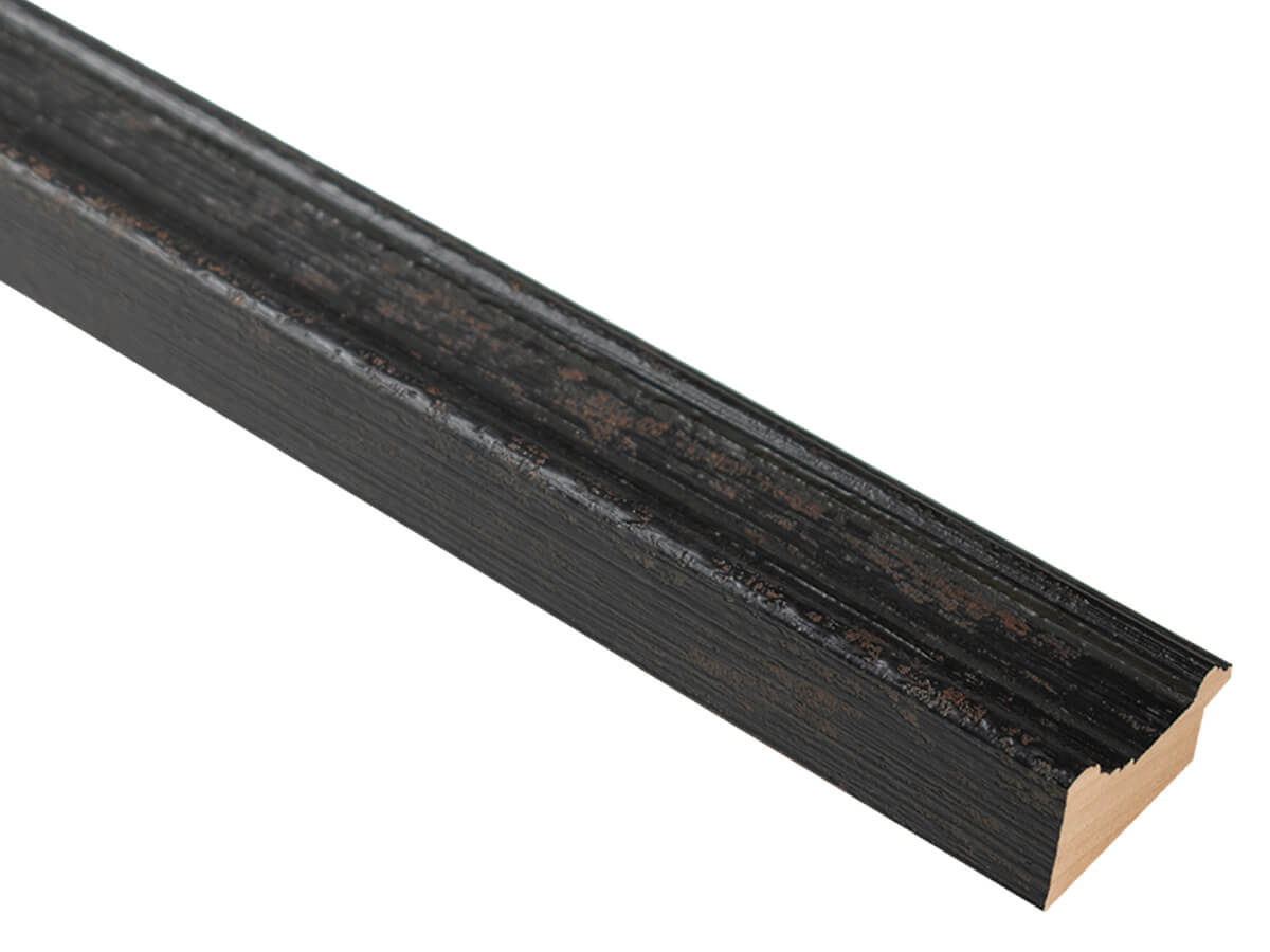 Alpine Distressed Black 48mm picture frame moulding