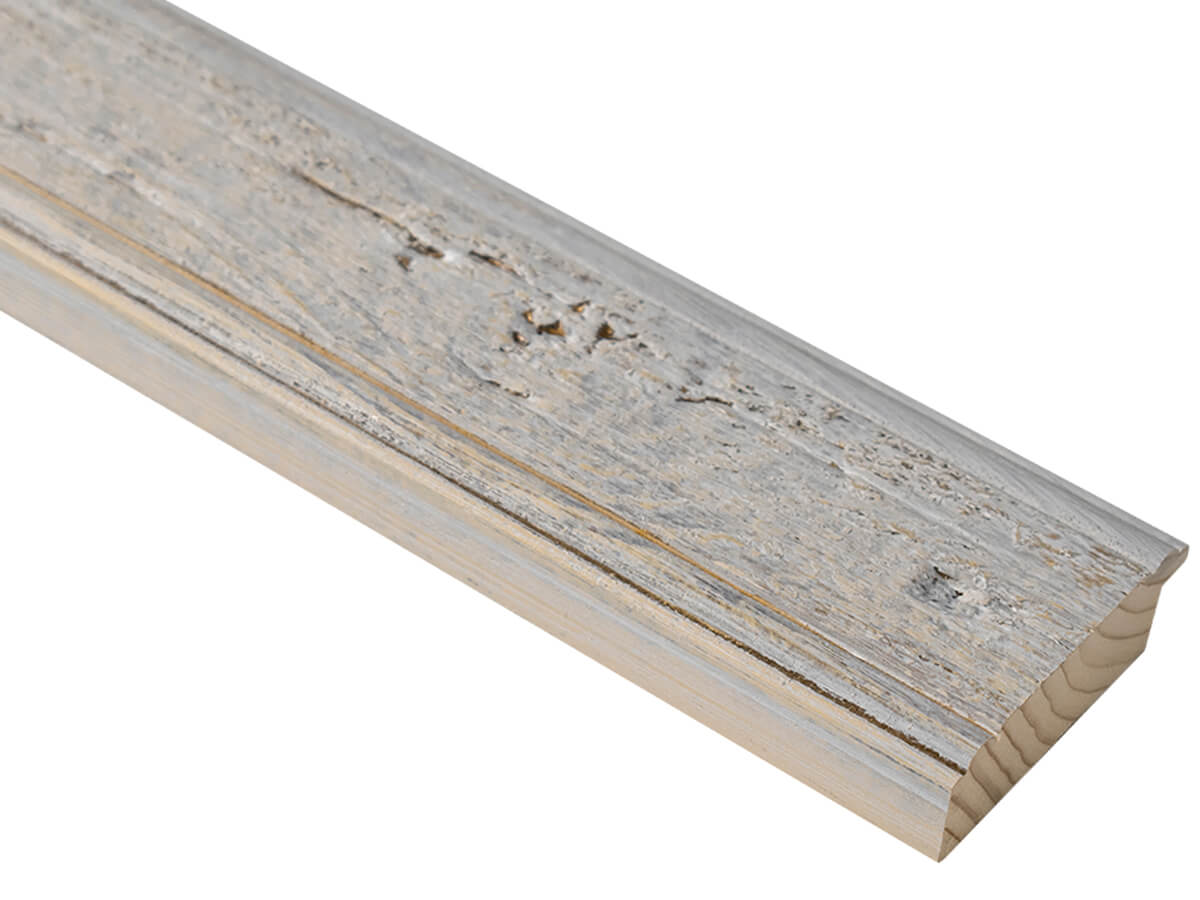 Driftwood Distressed Whitewash 62mm picture frame moulding