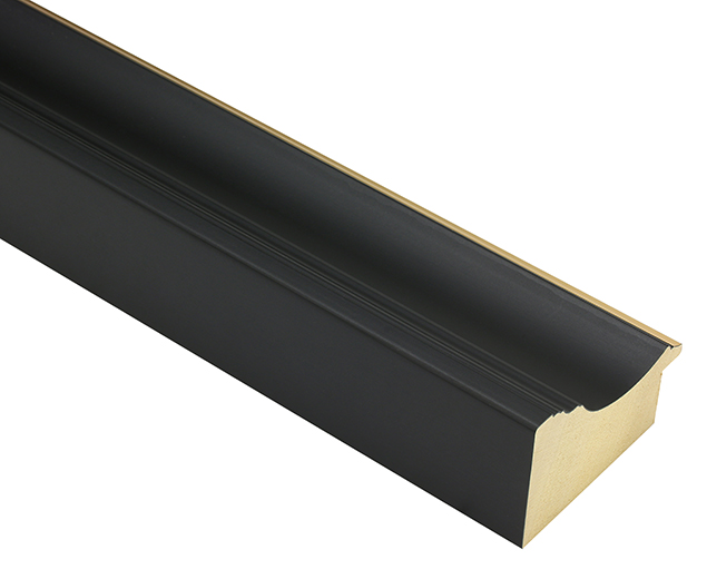 Vermeer Matt Black Gold Sight Edge 64mm picture frame moulding