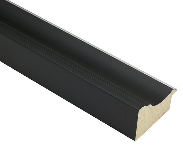 Vermeer Matt Black Silver Sight Edge 64mm picture frame moulding