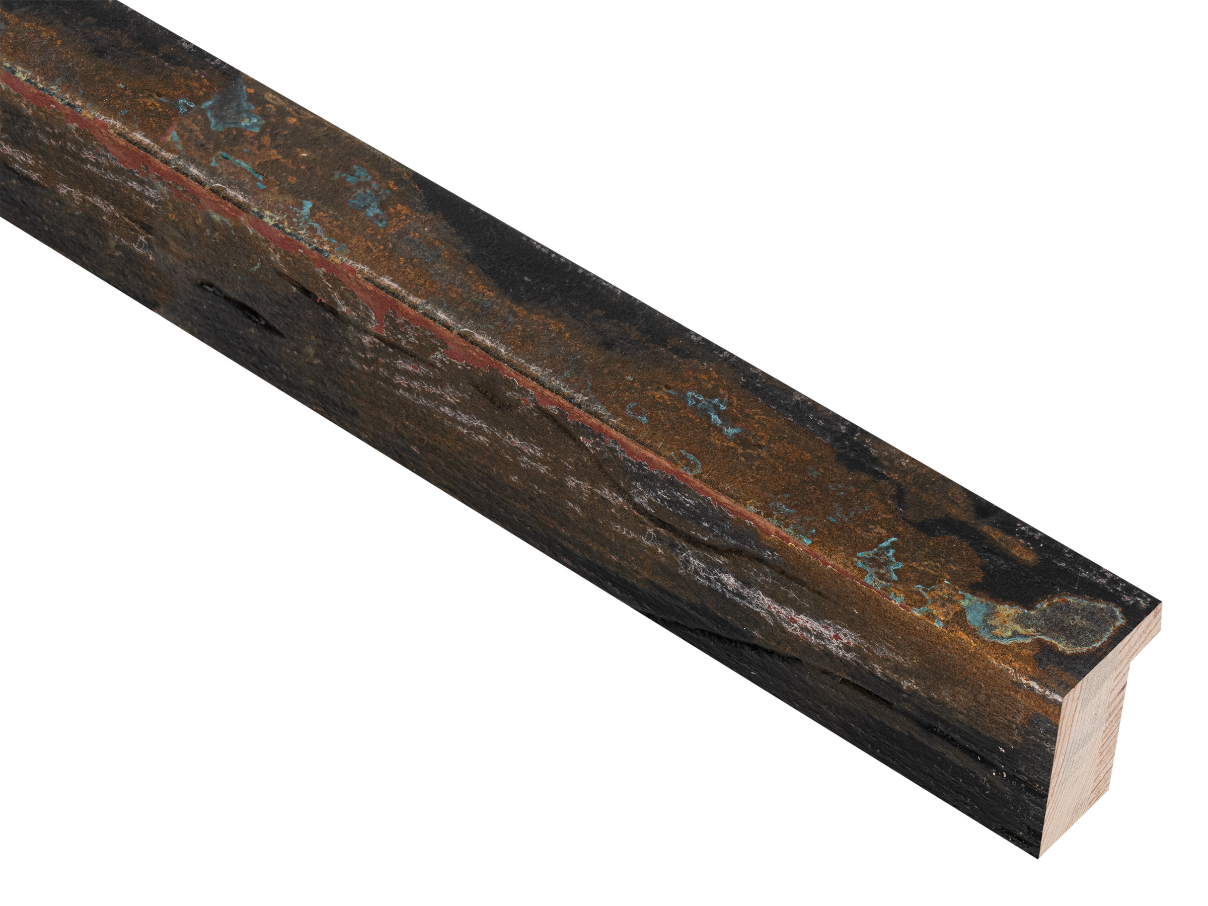 Berlin Worn Rust with Verdigris 28mm picture frame moulding