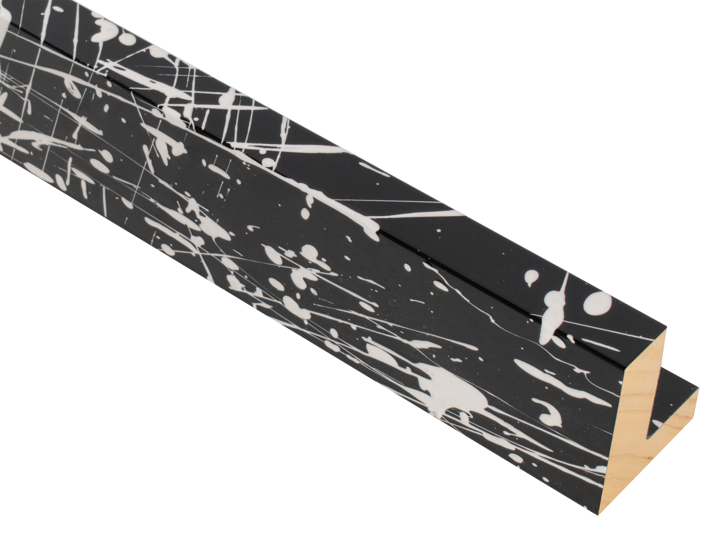 Jackson L Style Black with White 20mm picture frame moulding