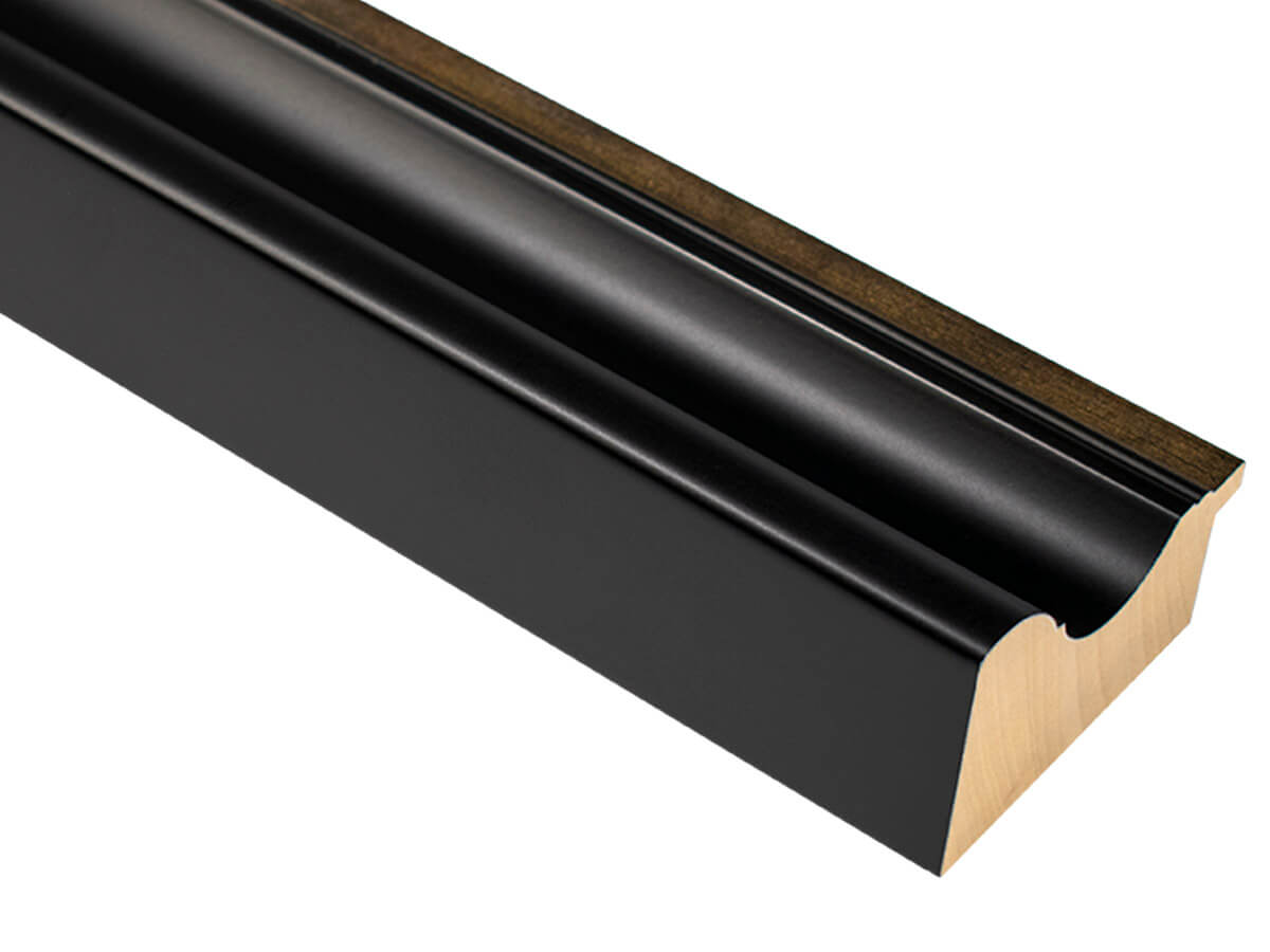 Langham Mono Satin BlacknGold Sight Edge 74mm picture frame moulding