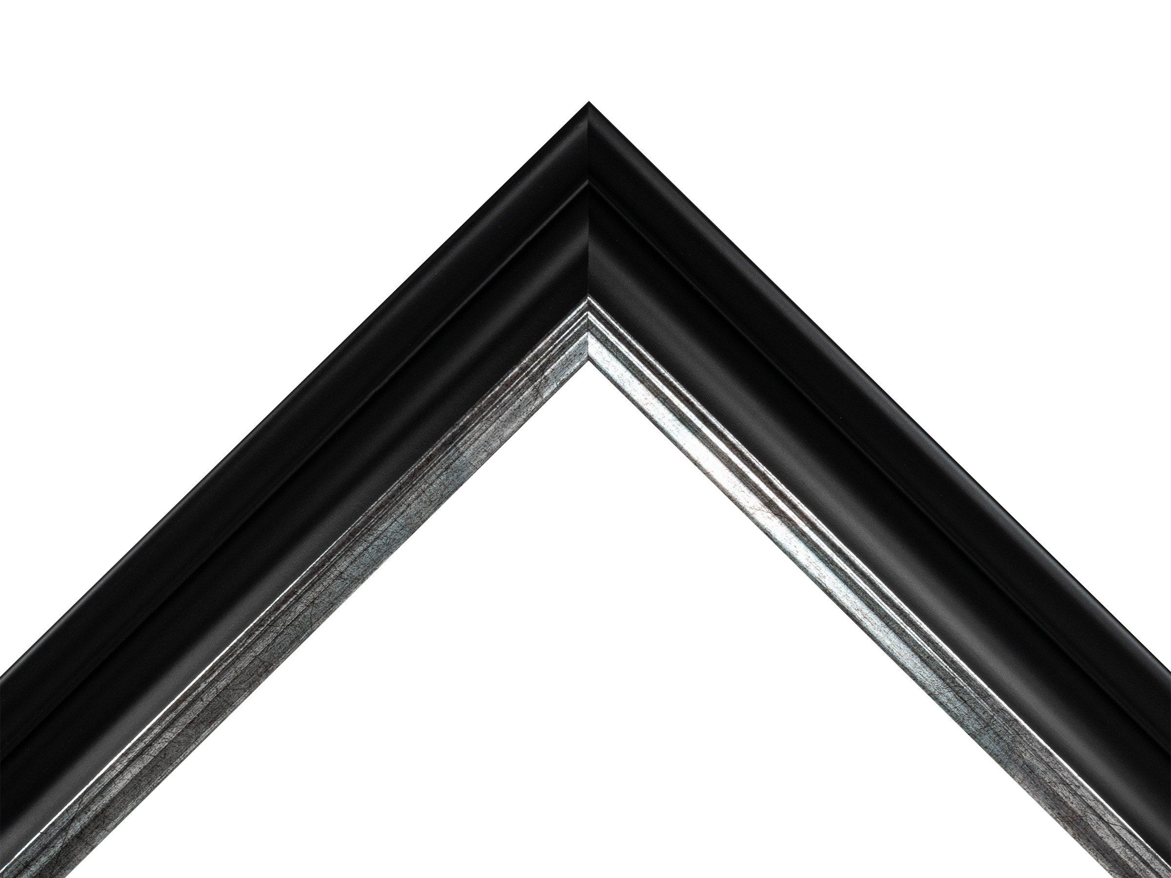 Langham Mono Satin Black Silver Sight Edge 41mm picture frame moulding