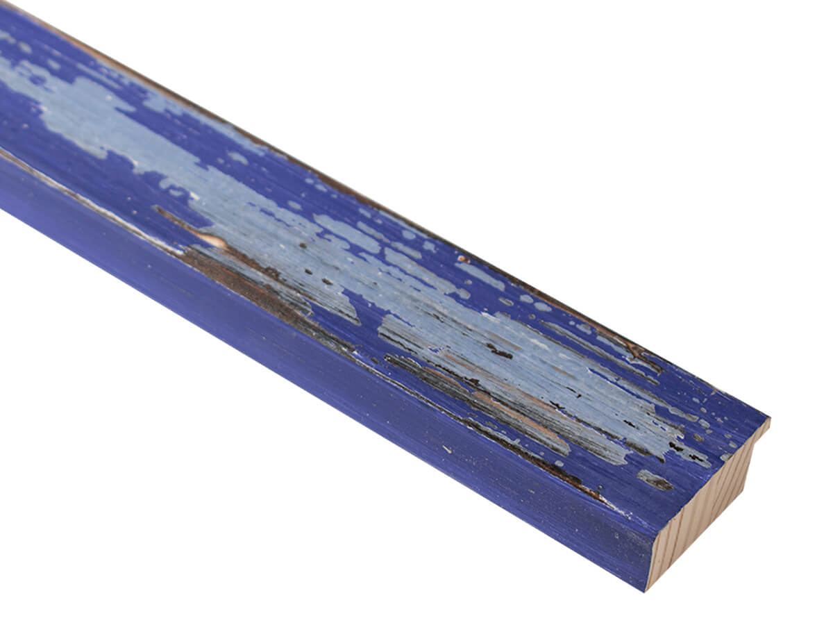 Havana Worn Blue 50mm picture frame moulding