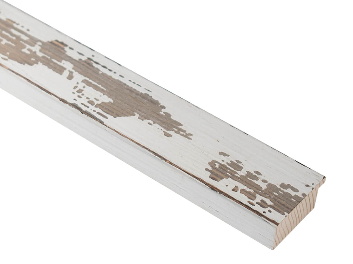 Havana Worn White 50mm picture frame moulding