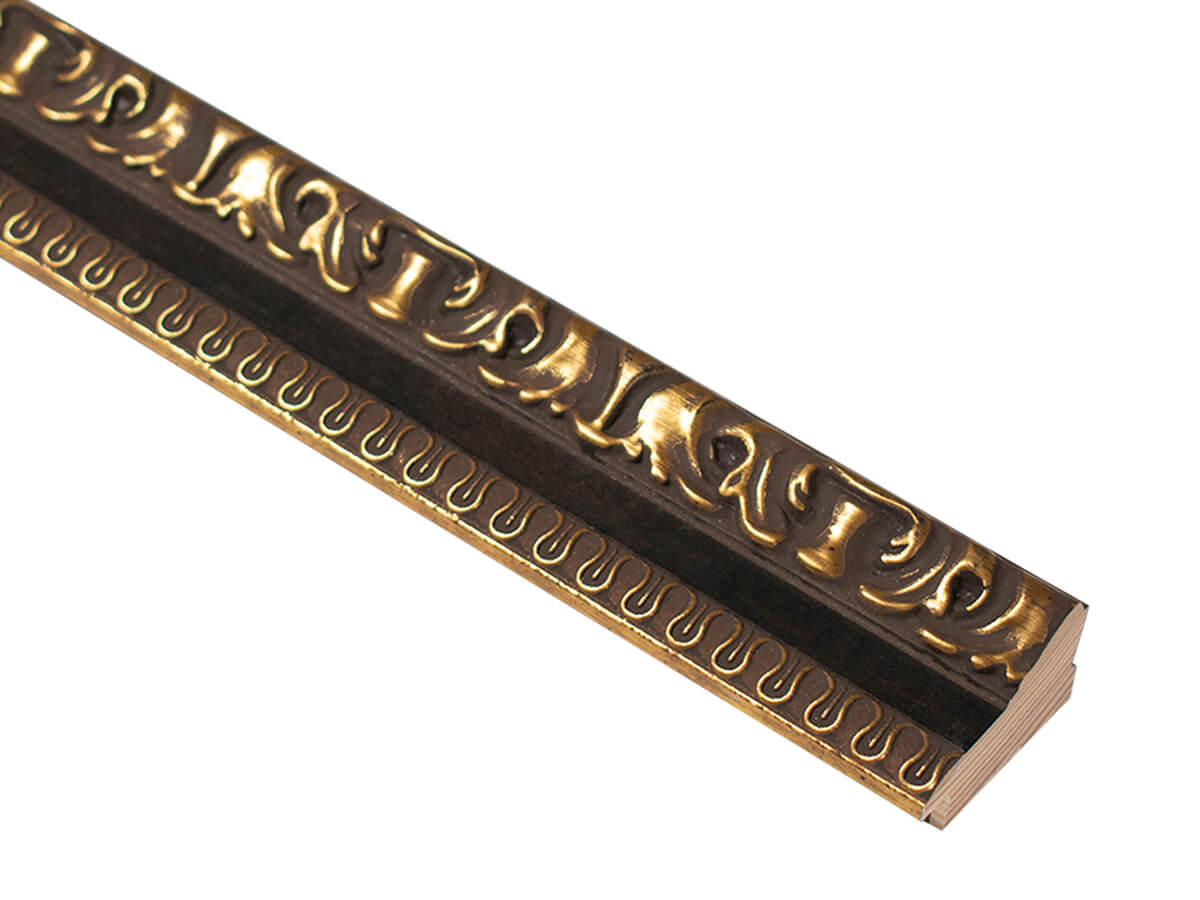 Toledo Aged Gold with Walnut inner 43mm picture frame moulding