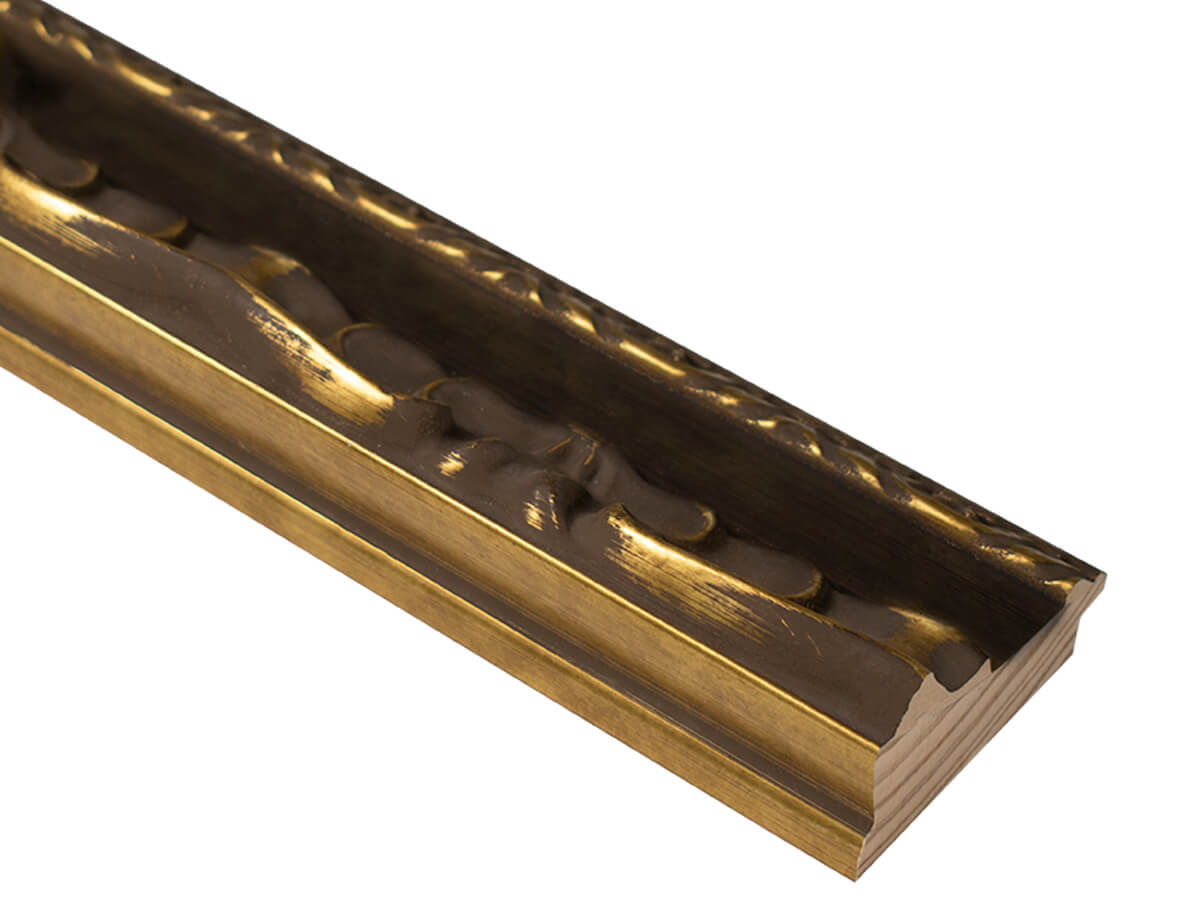 Toledo Aged Gold with Walnut inner 70mm picture frame moulding