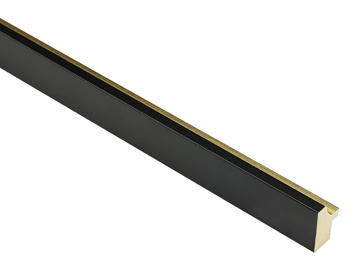 Monaco Gold Leaf & Black 20mm picture frame moulding